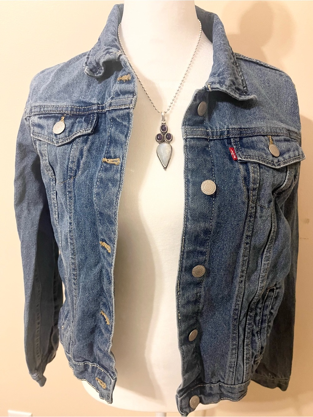 Girls Levi's Classic Blue Denim Trucker Jacket XL